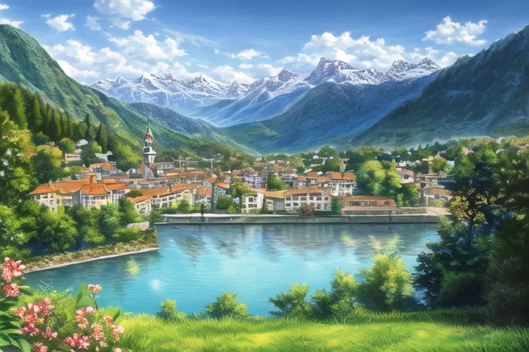湖上の町