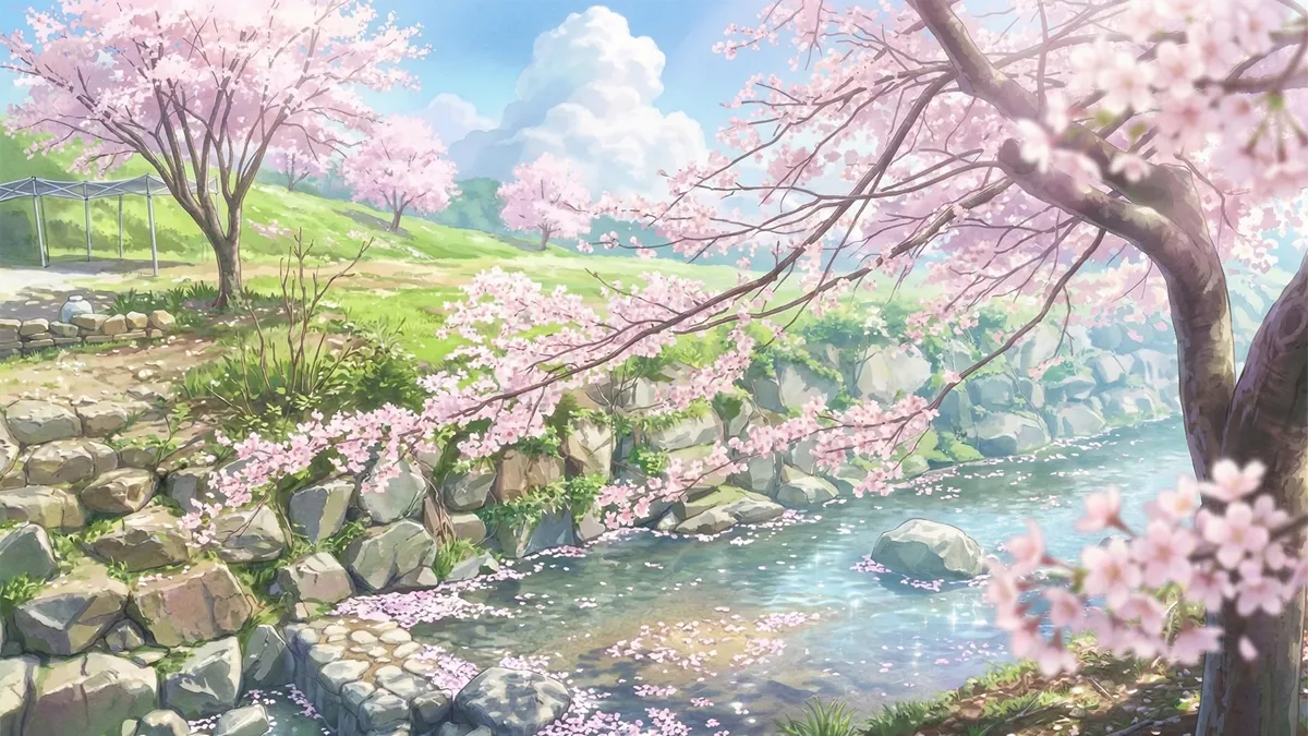 桜雨の日に